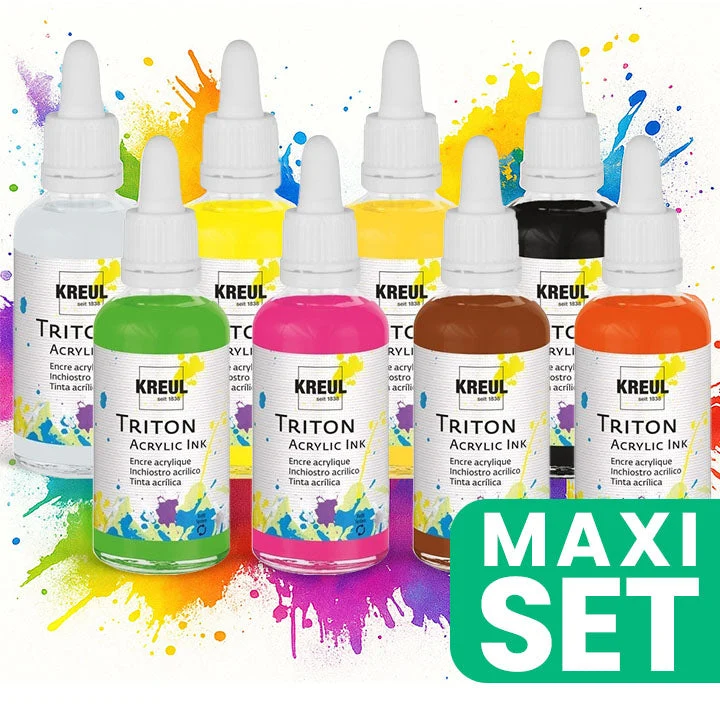 Kreul Triton Acrylic Ink Set of 8, 40 ml, €1.49 per Piece