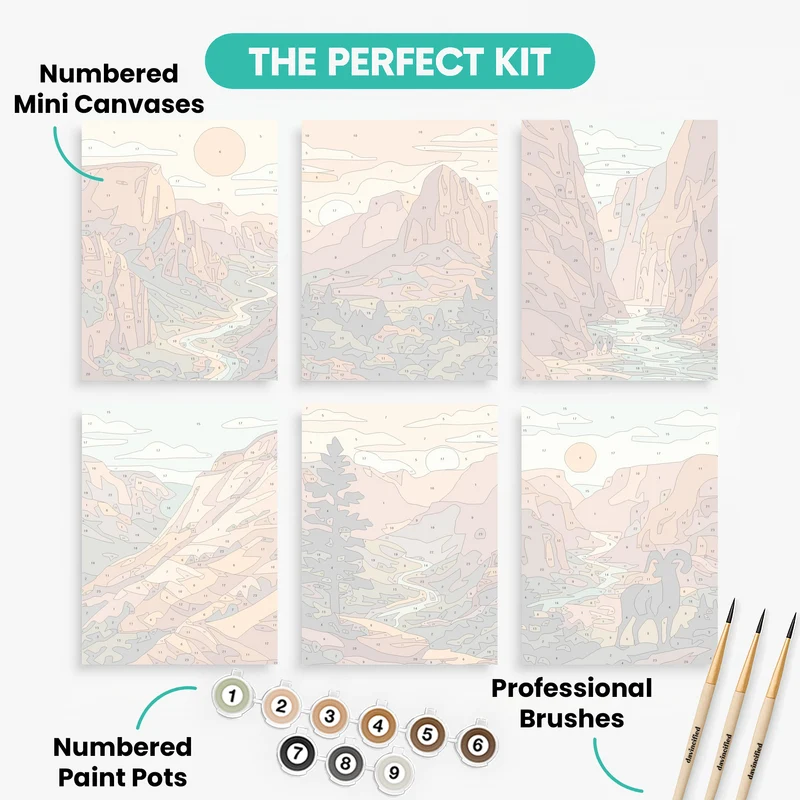 Zion National Park - Mini Paint by Numbers Set