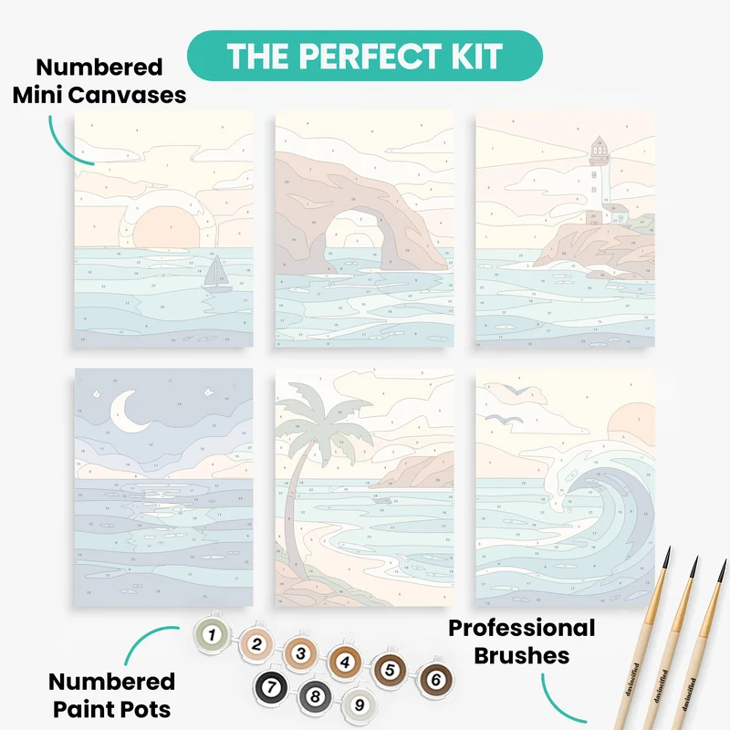 Coastal Wonders - Mini Paint by Numbers Set