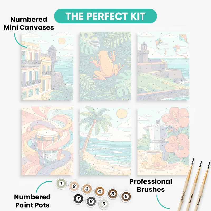 Puerto Rico - Mini Paint by Numbers Set