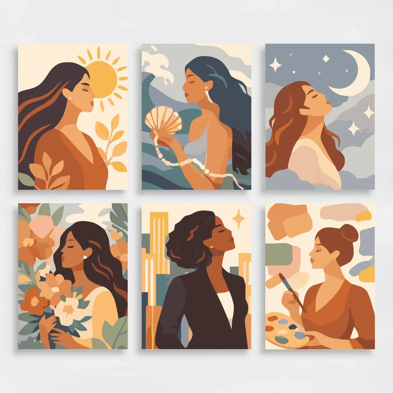 Women Empowerment - Mini Paint by Numbers Set