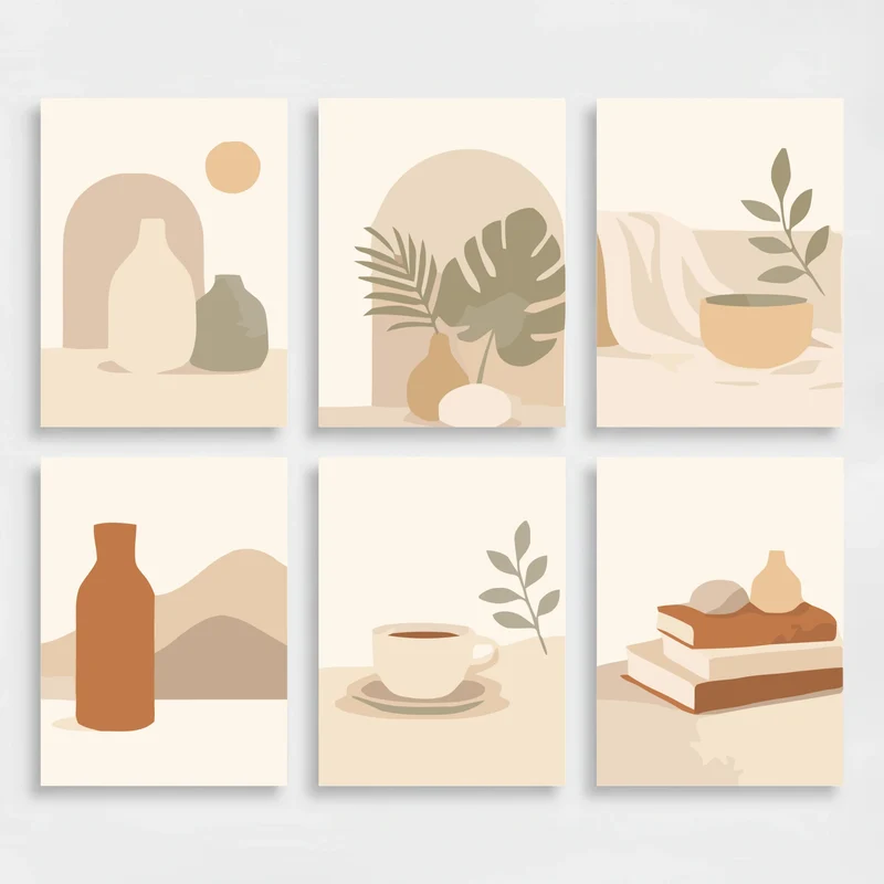 Neutral Pottery & Botanicals - Mini Paint by Numbers Set