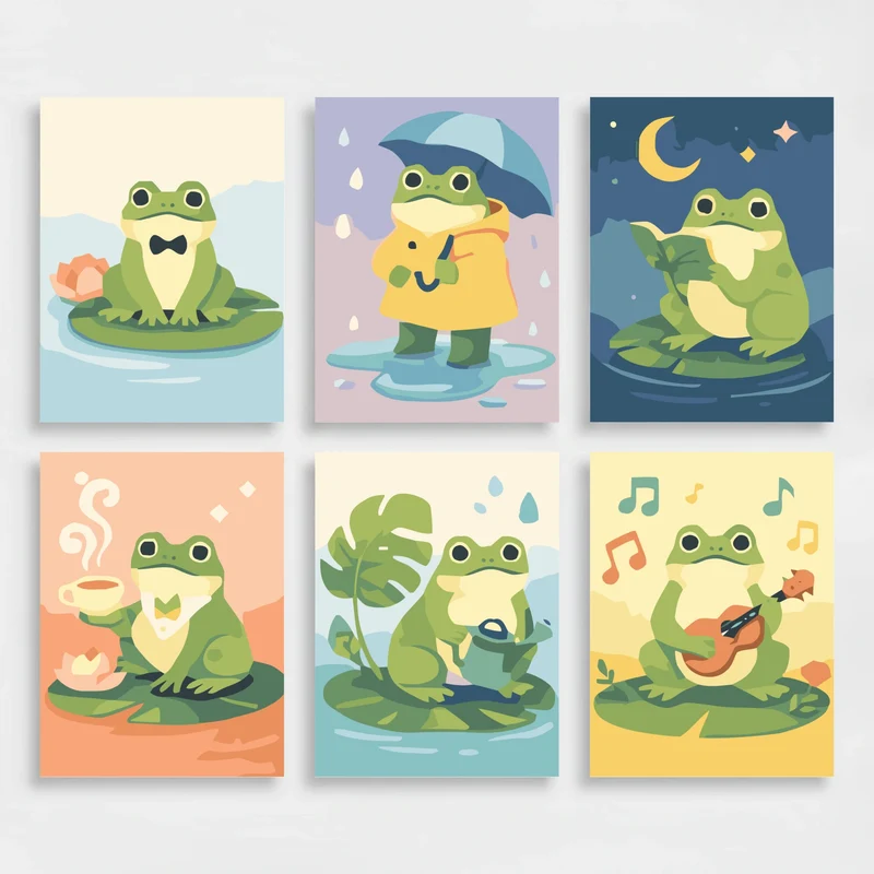 Charming Frogs - Mini Paint by Numbers Set