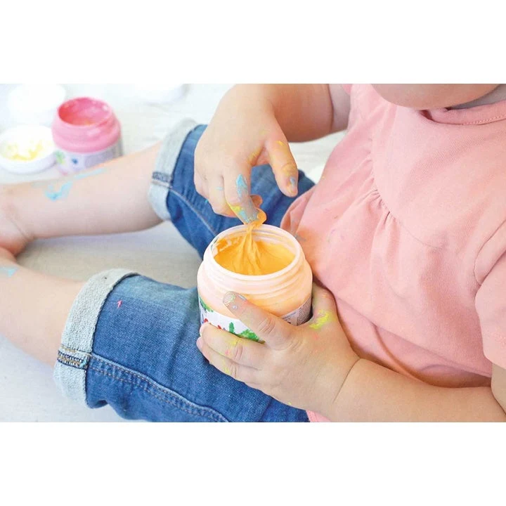 MUCKI Pastel Finger Paints for Kids, Set of 6 x 150 ml