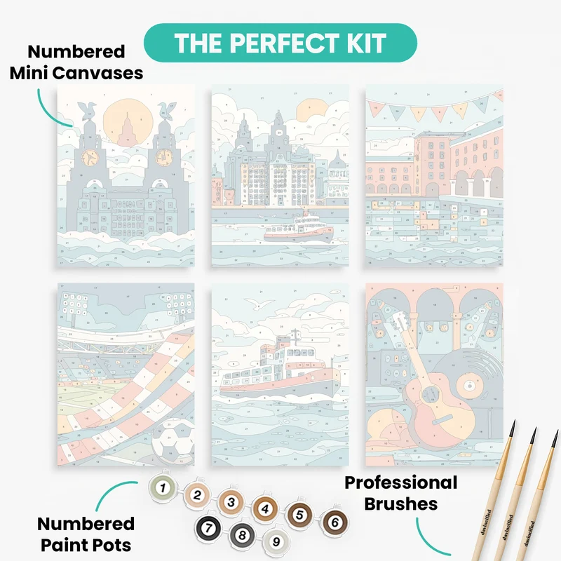 Liverpool Landmarks - Mini Paint by Numbers Set