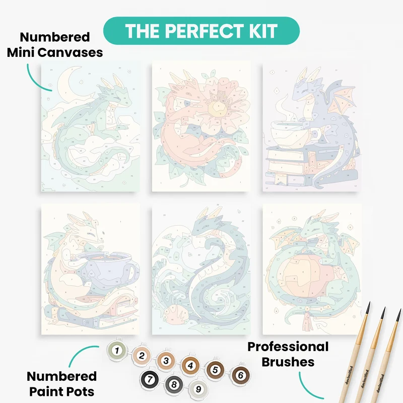 Dragons - Mini Paint by Numbers Set
