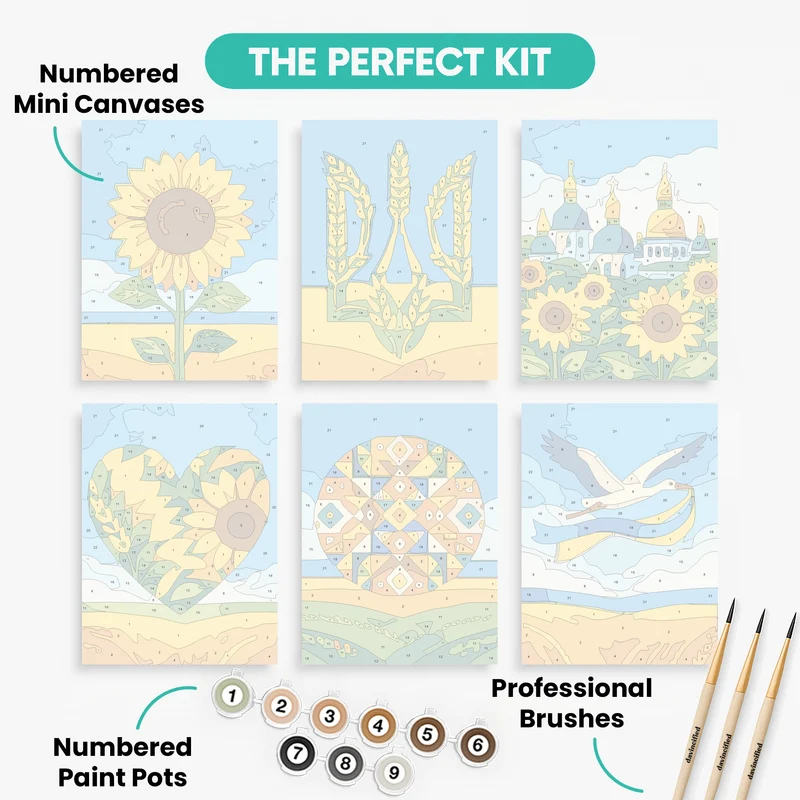 Ukrainian Heritage - Mini Paint by Numbers Set