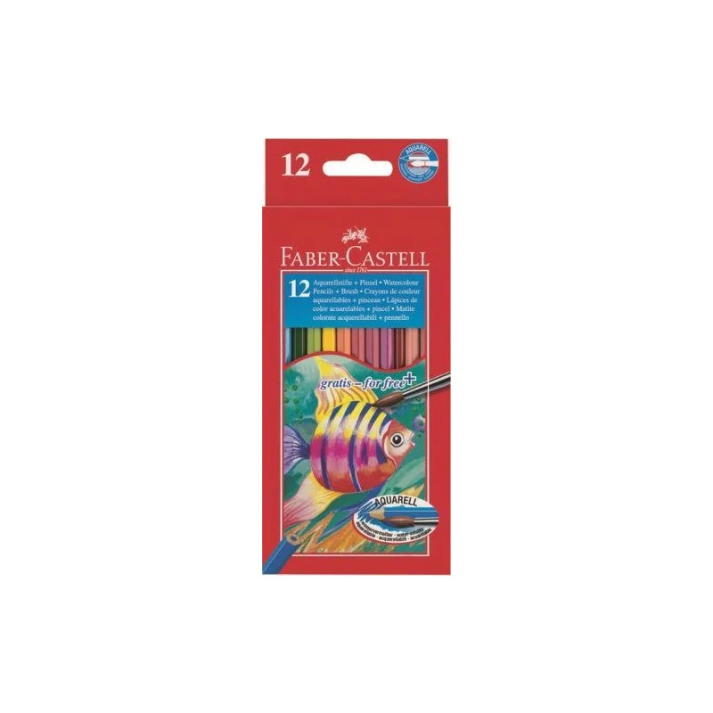 Set of 12 Watercolor Colored Pencils in Paper Box
