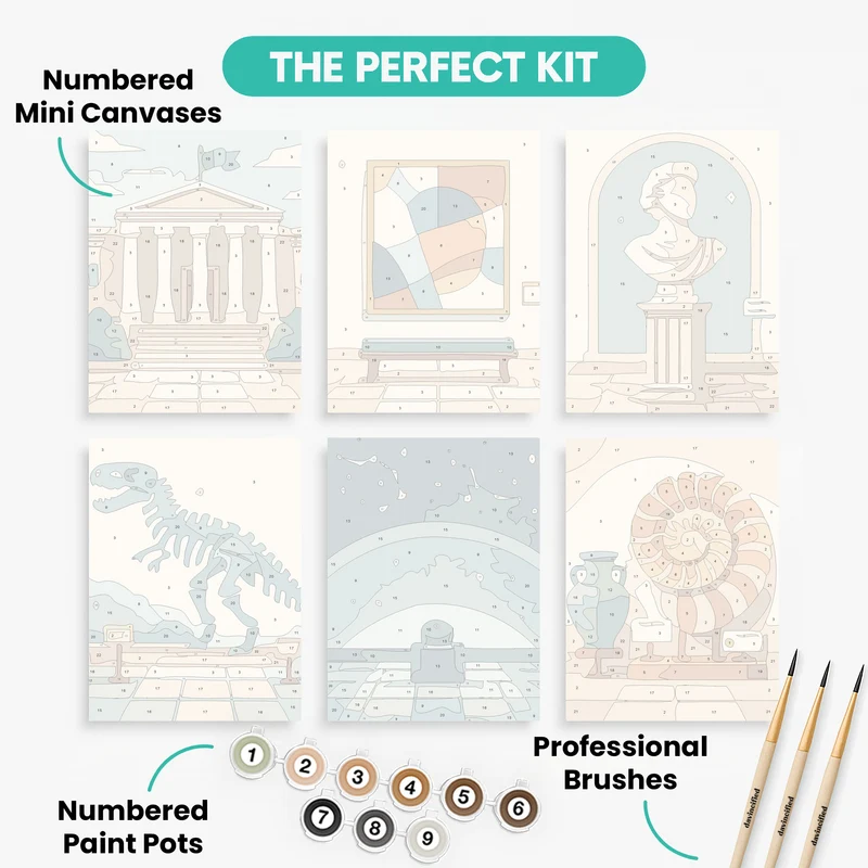 Museums - Mini Paint by Numbers Set