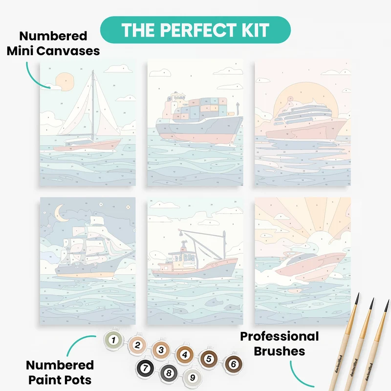 Maritime Vessels - Mini Paint by Numbers Set