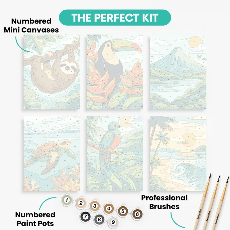 Tropical Paradise - Mini Paint by Numbers Set