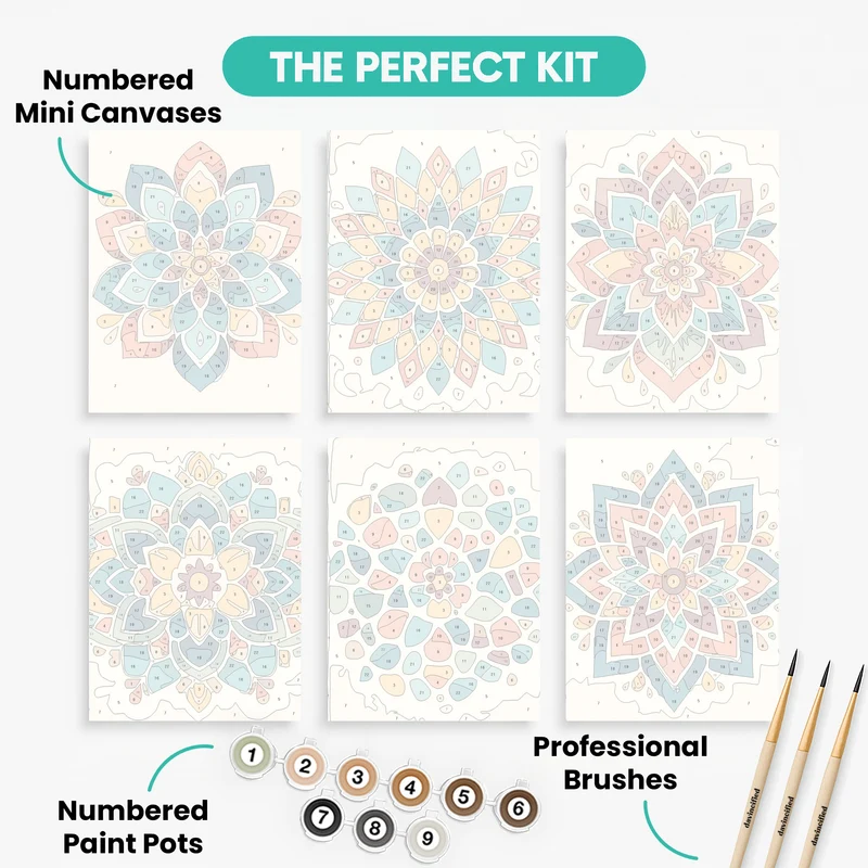 Mandalas - Mini Paint by Numbers Set