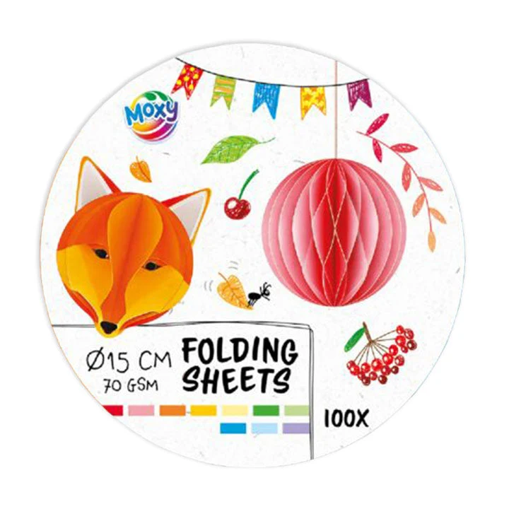 Round Folding Paper, 15 cm, 10-Color Mix, 100 Sheets