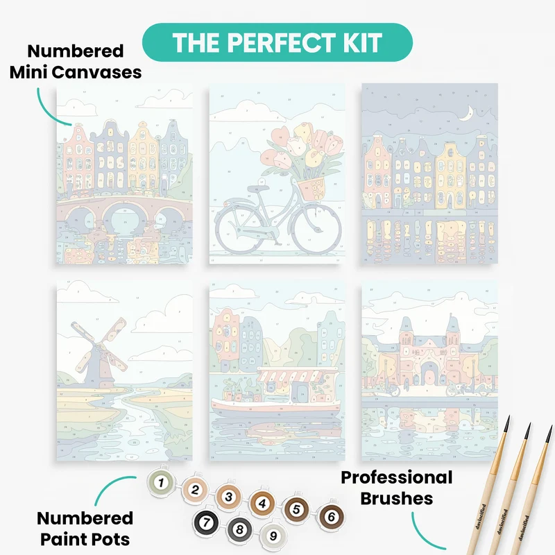 Amsterdam - Mini Paint by Numbers Set