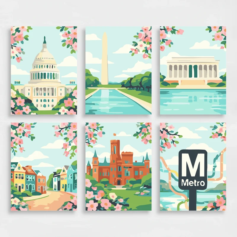 Washington DC - Mini Paint by Numbers Set