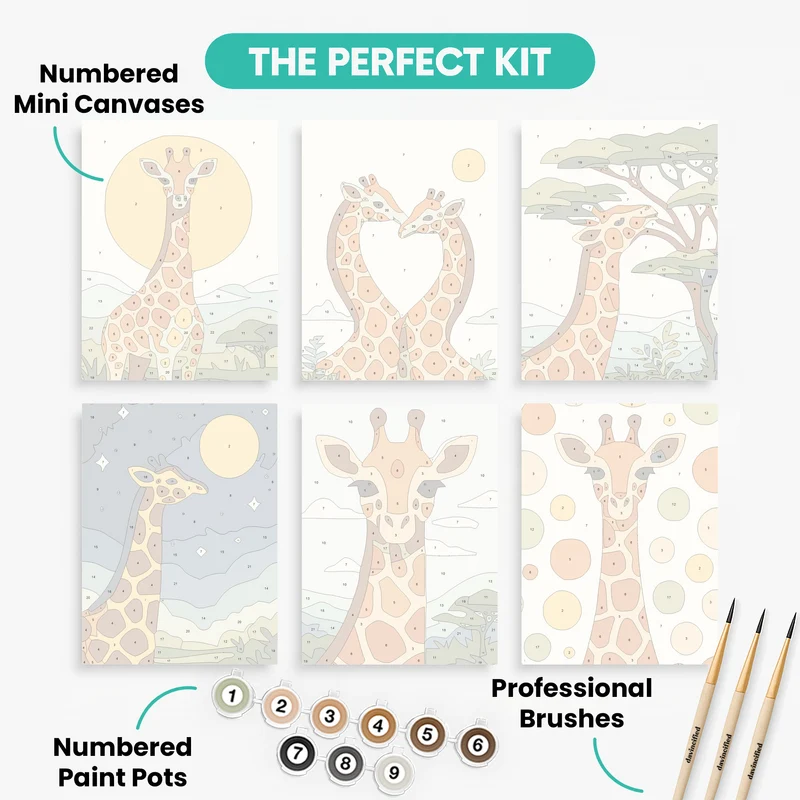 Giraffes - Mini Paint by Numbers Set