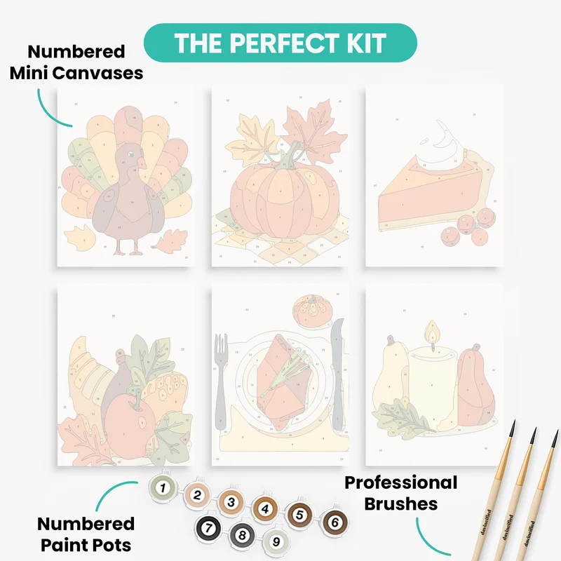 Thanksgiving - Mini Paint by Numbers Set