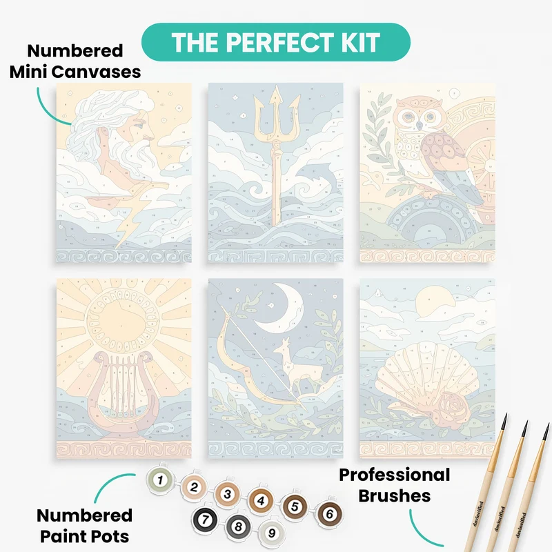 Greek Mythology - Mini Paint by Numbers Set