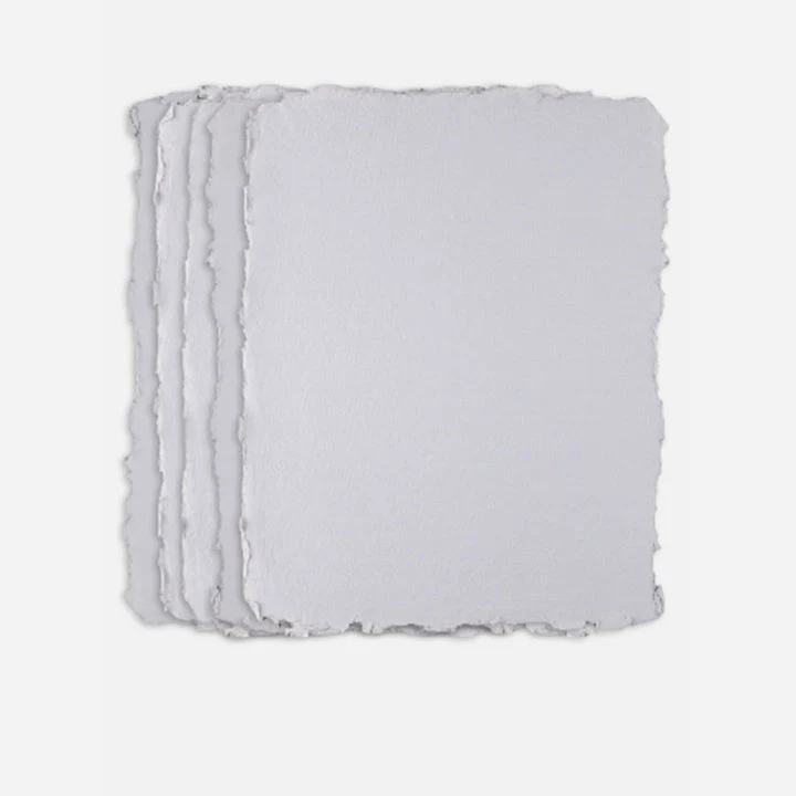 PanArt Gray Handmade Paper A4, Set of 10, Torn Edges