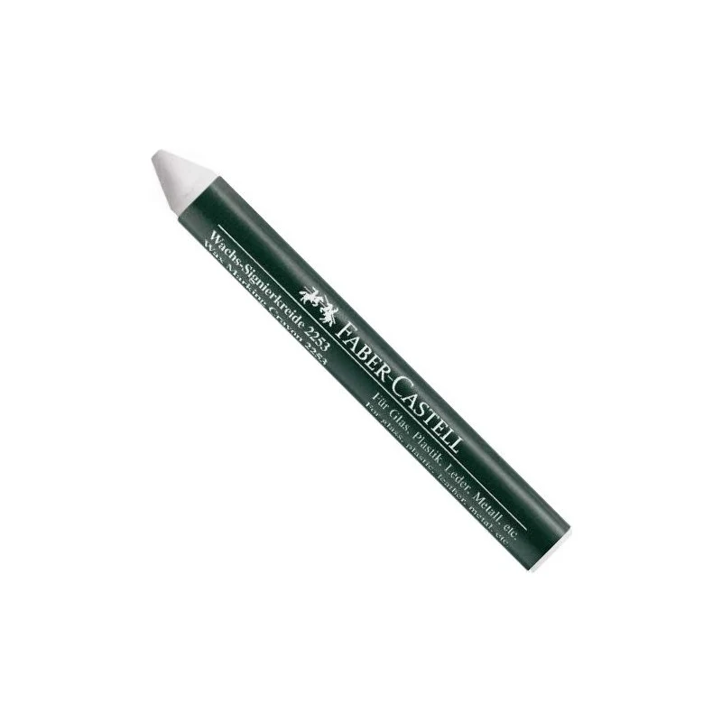 2253 W Wax Pencil for Glass, Plastic, Leather, Metal, White
