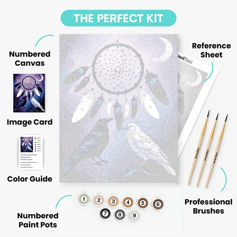 Dreamcatcher with Ravens - Paint by Numbers Kit
