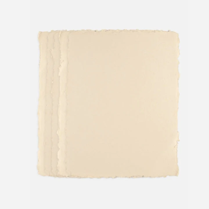 PanArt Cream Handmade Paper A4, Set of 10, Deckle Edges