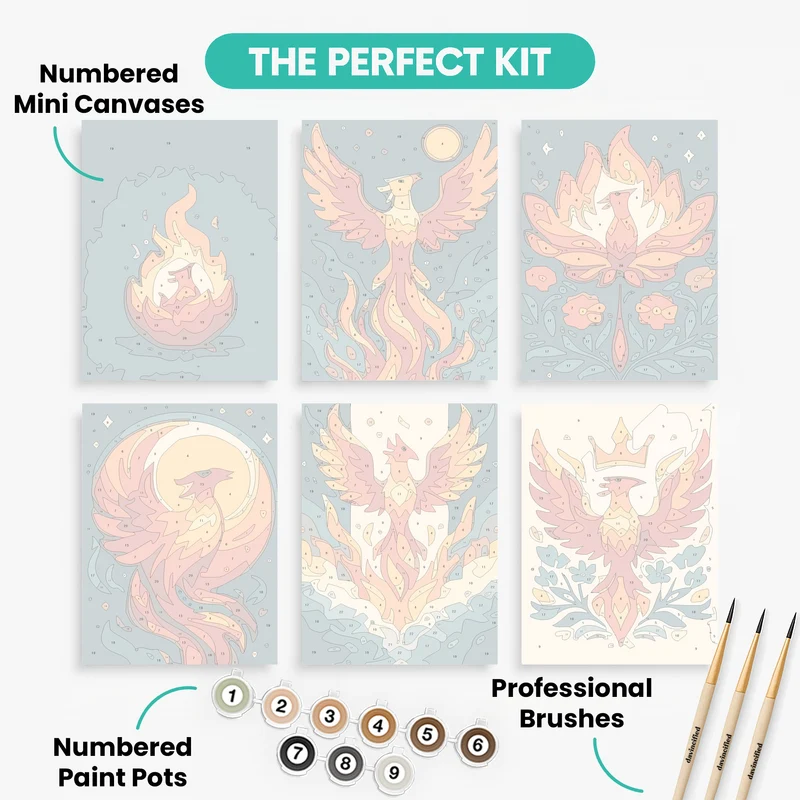 Phoenix Rising - Mini Paint by Numbers Set
