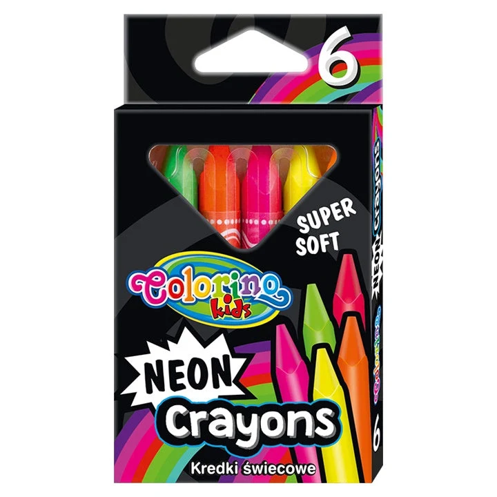 Colorino Neon Wax Crayons, Set of 6