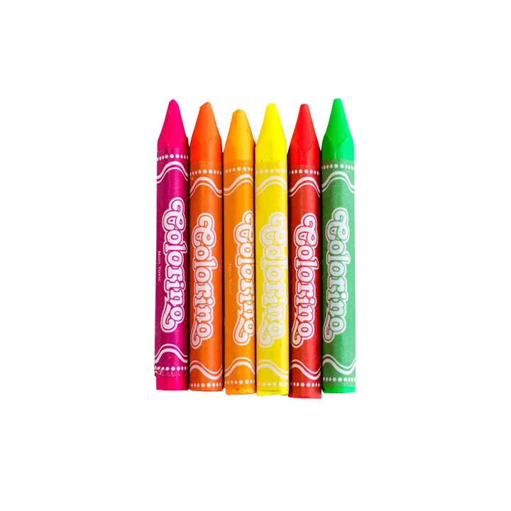 Colorino Neon Wax Crayons, Set of 6
