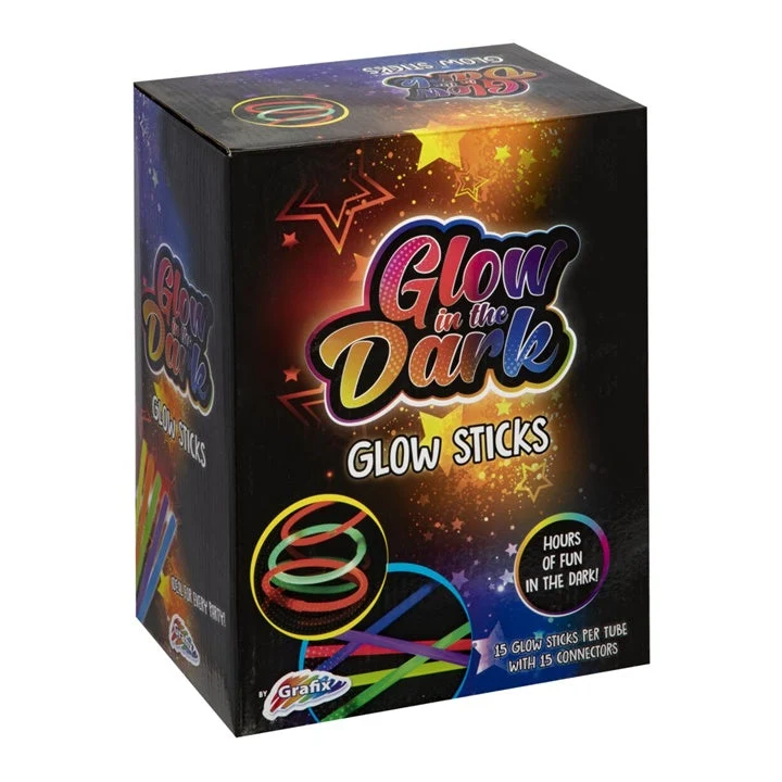 Glow-in-the-Dark Sticks, 15 pcs