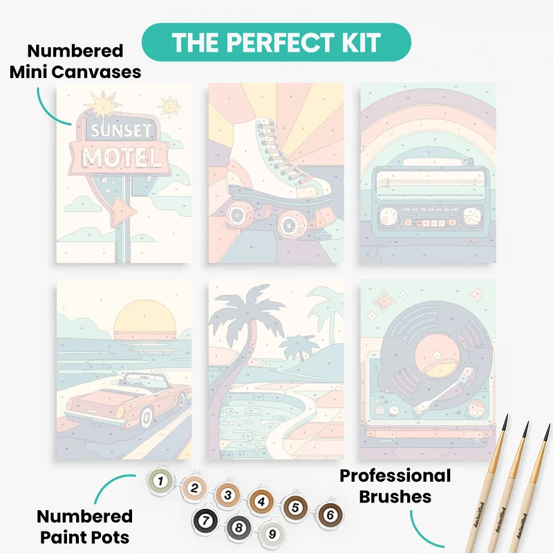 Retro - Mini Paint by Numbers Set