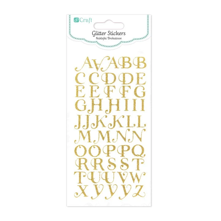 Glitter Stickers, Large Alphabet / 50 pcs