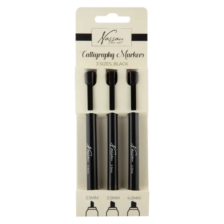 Calligraphy Pens, Set of 3, Black