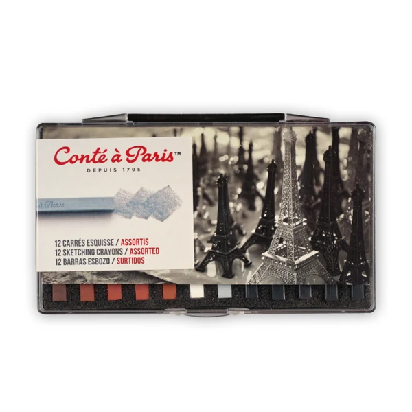 Conté - Sketching Carrés - 12 Assorted