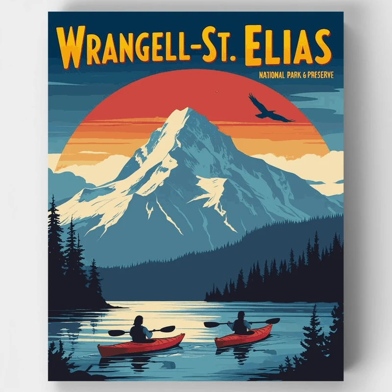 Wrangell-St. Elias Kayaking Adventure - Paint by Numbers Kit