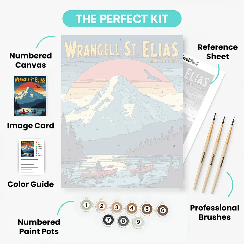 Wrangell-St. Elias Kayaking Adventure - Paint by Numbers Kit