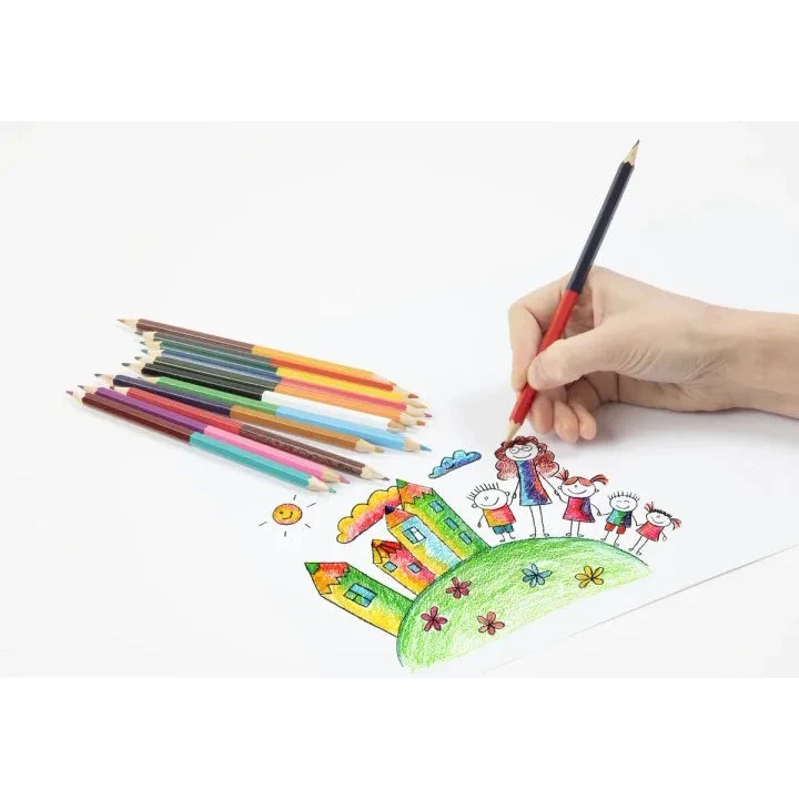 Set of 12 Double-Sided Coloring Pencils, 24 Colors