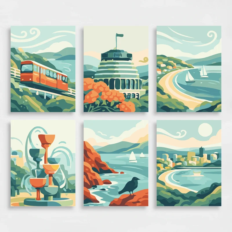 Wellington Coastal Views - Mini Paint by Numbers Set