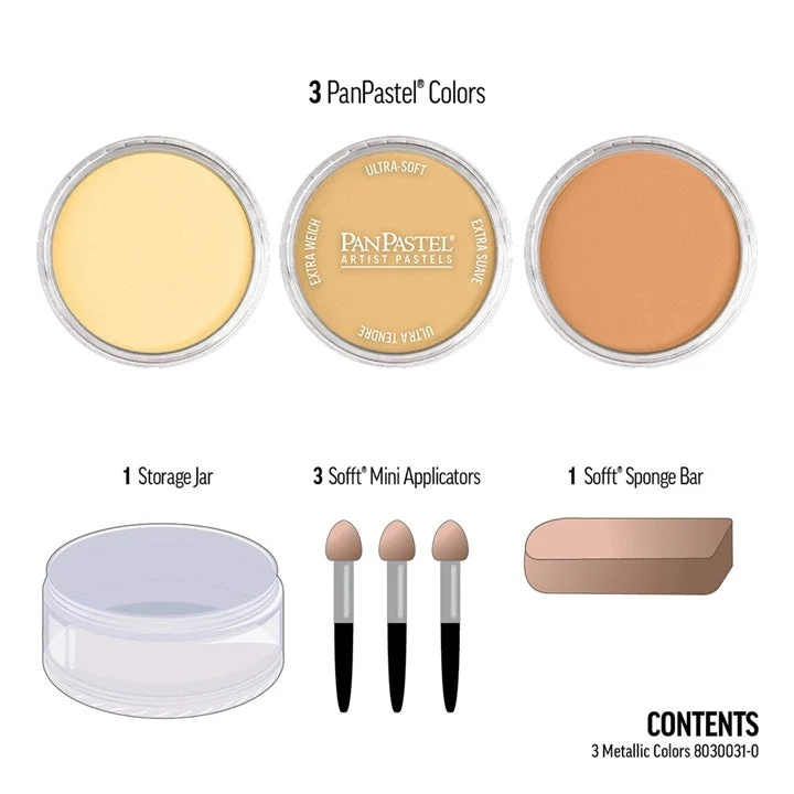 PanPastel Golden Metallic Pastels Set of 3