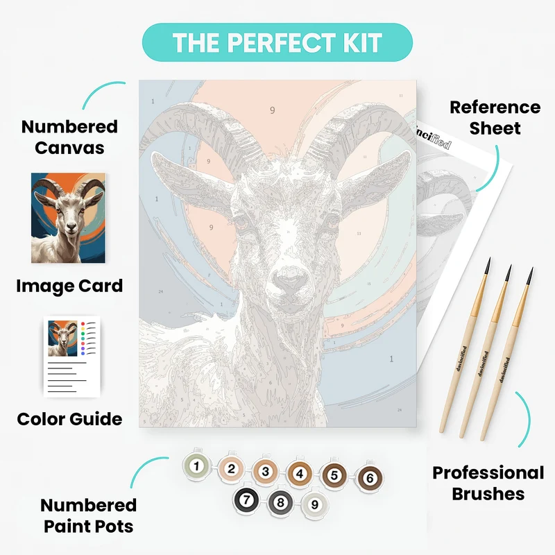 Majestic Goat Portrait - Paint by Numbers Kit