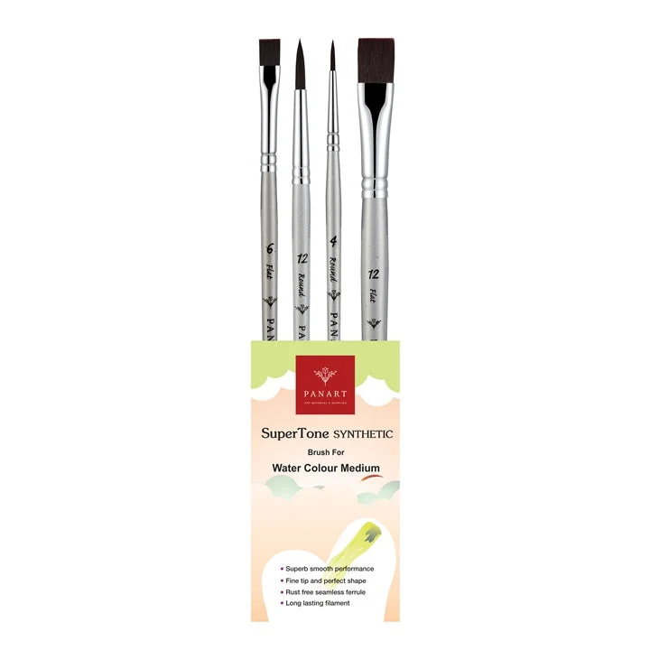 PanArt ATL-07 Watercolor and Acrylic Brush Set of 4