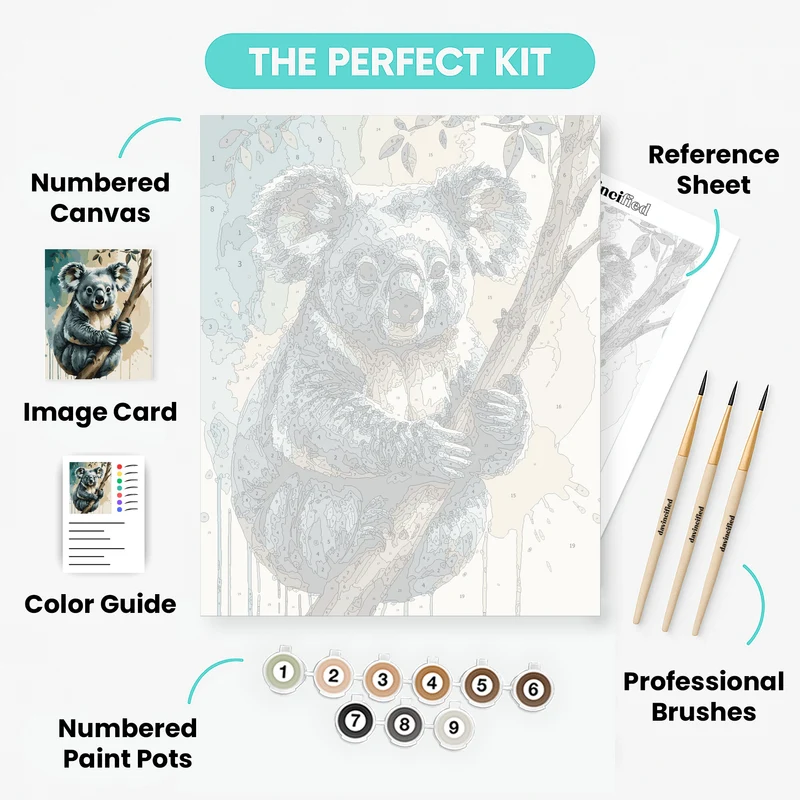 Koala on Eucalyptus Tree - Paint by Numbers Kit