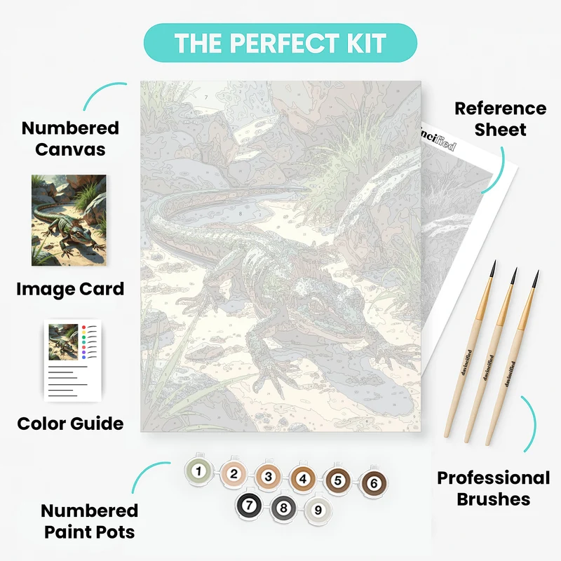 Desert Lizard in Sunlight - Paint by Numbers Kit