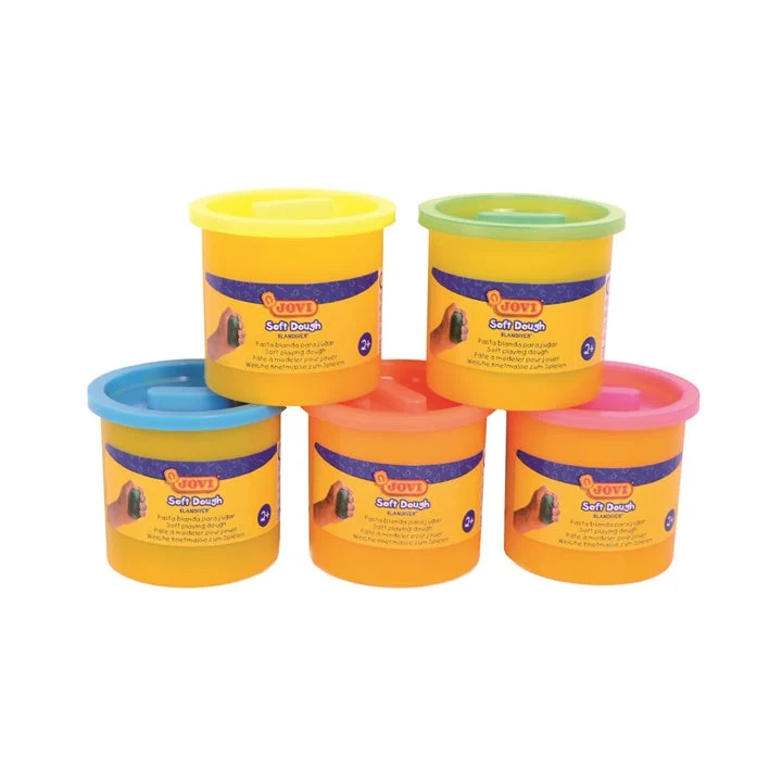 JOVI BLANDIVER Modeling Clay in Cups, Neon Shades, 5 x 110 g