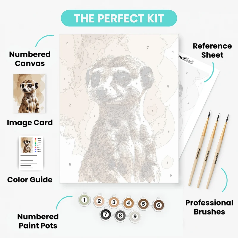 Adorable Meerkat Portrait - Paint by Numbers Kit