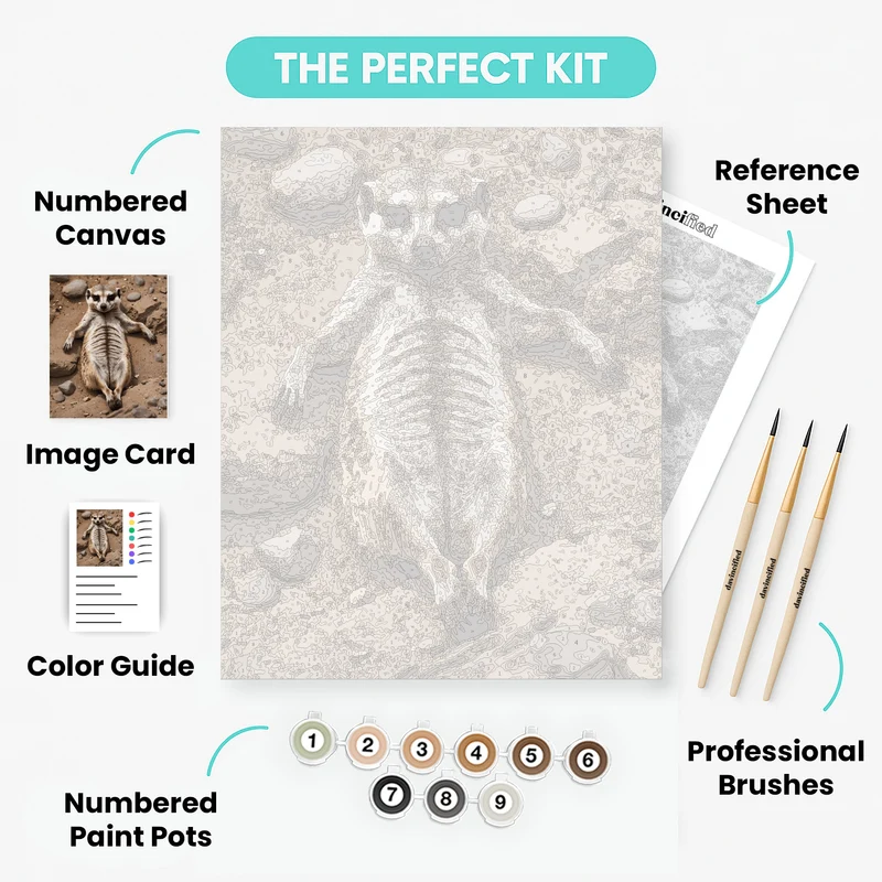 Relaxing Meerkat - Paint by Numbers Kit