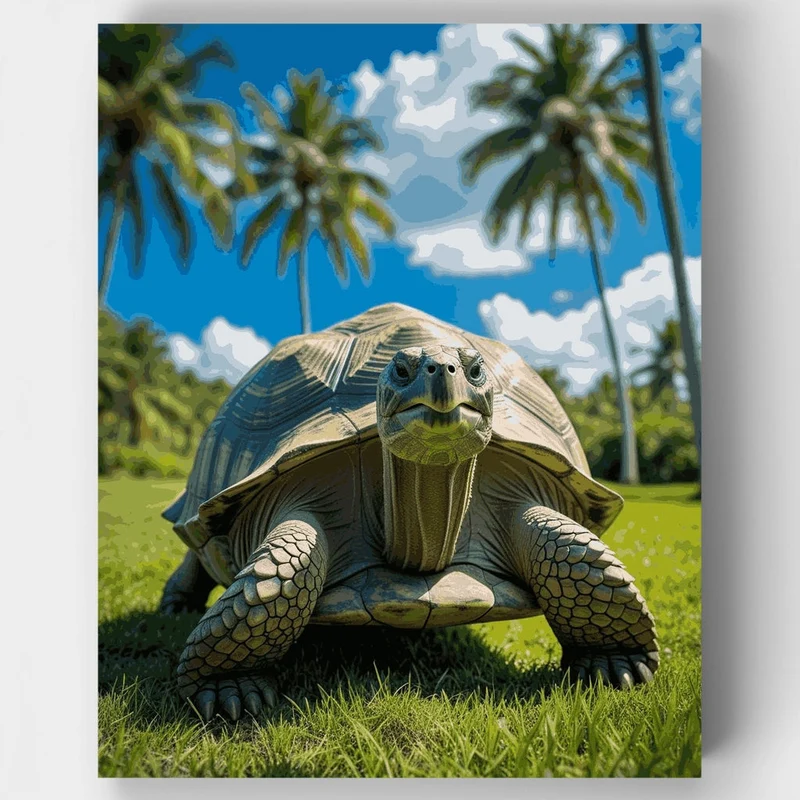 Giant Tortoise in Paradise - Paint by Numbers Kit