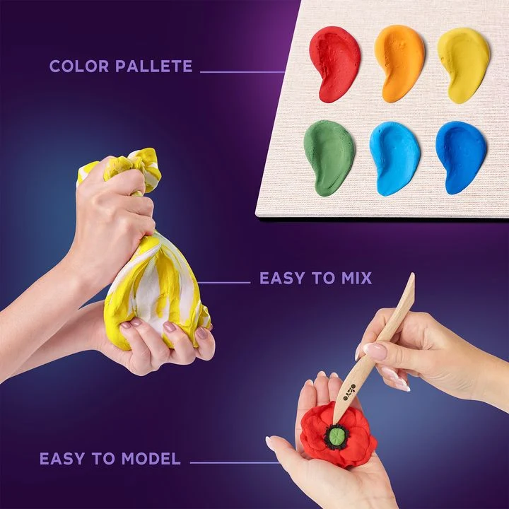 OKTO Modeling Clay Set in Wooden Frame, 21 x 21 cm, SLOBODA