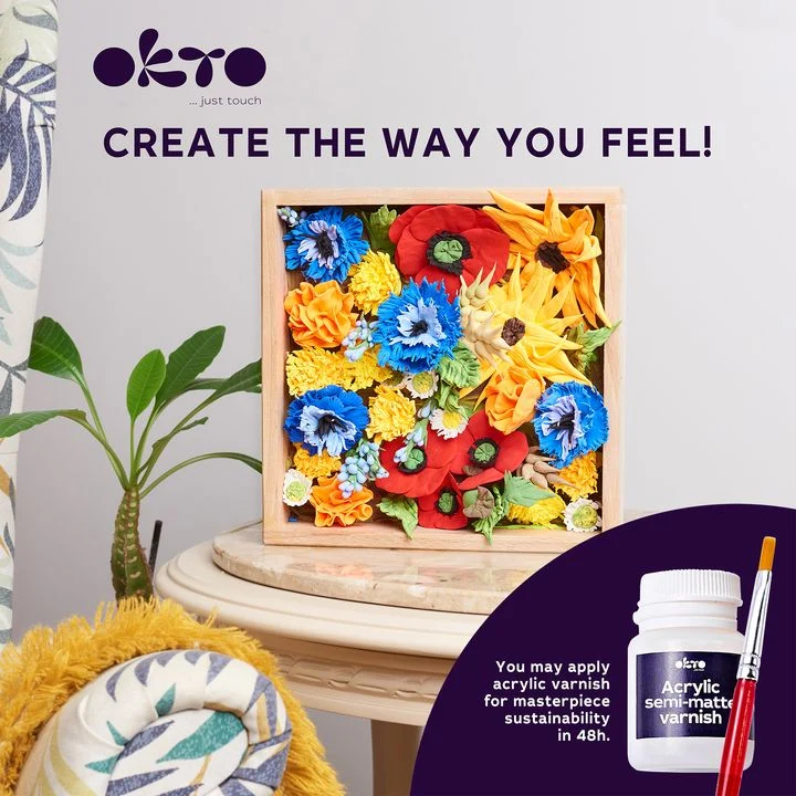 OKTO Modeling Clay Set in Wooden Frame, 21 x 21 cm, SLOBODA
