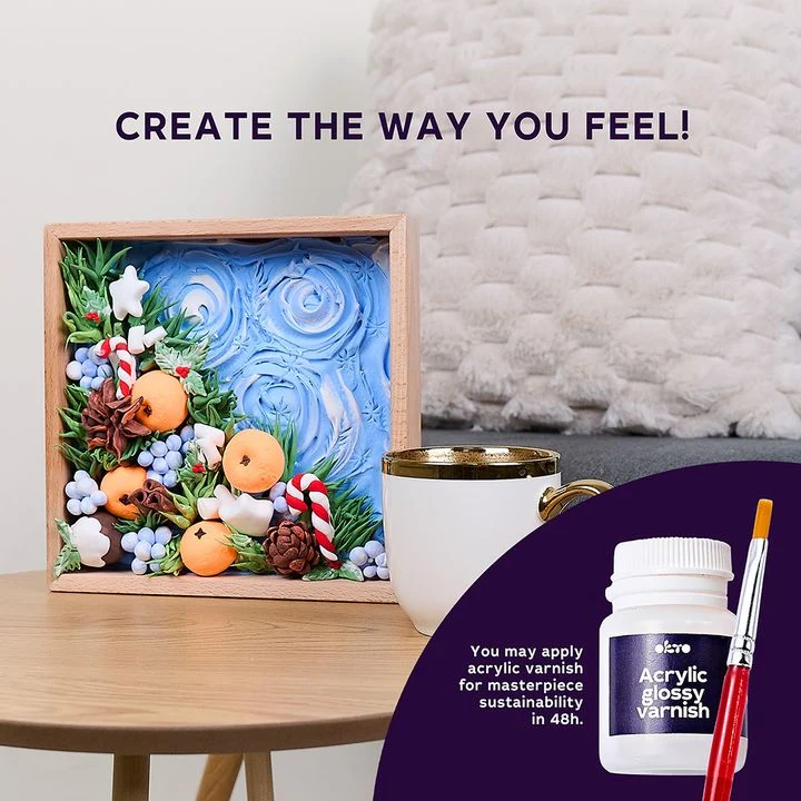 OKTO Modeling Clay Set in Wooden Frame, 21 x 21 cm, Joy